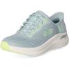 Skechers Women’s Arch Fit 2.0 Easy Chic Hands Free Slip-ins Sneaker(Blue Mesh Lime Trim)