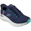 Skechers Women’s Arch Fit 2.0 Easy Chic Hands Free Slip-ins Sneaker(Navy Turquoise)