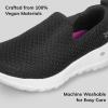 Skechers Women’s Go Walk Joy-Terrific Slip-On Sneakers(Black/White)