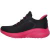 Skechers Women’s Hands Free Slip-ins Bobs Squad Chaos-in Color Sneaker(Black/Hot Pink)