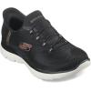 Skechers Women’s Hands Free Slip-ins Summits-Classy Night Sneaker(Black Rose Gold)