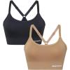 Skechers Women’s Seamless Cami Sports Bra 2 Pack, Comfortable Flexible Movement, Fitness and Yoga Paquete Sujetador(Black / Tanzine)