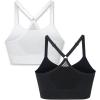 Skechers Women’s Seamless Cami Sports Bra 2 Pack, Comfortable Flexible Movement, Fitness and Yoga Paquete Sujetador(Bright White / Jet Black)