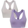 Skechers Women’s Seamless Racerback Sports Bra 2 Pack, Sostén Deportivo, Comfortable Flexible Movement , Fitness and Yoga(Ashes of Roses / Daybreak)