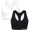 Skechers Women’s Seamless Racerback Sports Bra 2 Pack, Sostén Deportivo, Comfortable Flexible Movement , Fitness and Yoga(Bright White / Jet Black)