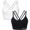 Skechers Women’s Seamless Strappy Sports Bra 2 Pack, Sostén Deportivo, Comfortable Flexible Movement, Fitness and Yoga(Black / White)