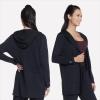 Skechers Women’s Skechluxe Restful Hoodigan Hooded Cardigan(Black)