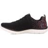 Skechers Women’s Sport Virtue Fashion Sneakers(Black/Pink=bkpk)