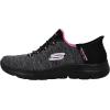 Skechers Women’s Summits Dazzling Haze Hands Free Slip In Seakers(Black/Pink)
