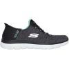 Skechers Women’s Summits Dazzling Haze Hands Free Slip In Seakers(Black/Turquiose)