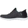Skechers Women’s Summits Dazzling Haze Hands Free Slip In Seakers(Black/Turquiose)