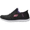 Skechers Women’s Summits Dazzling Haze Hands Free Slip In Seakers(Charcoal/Purple)