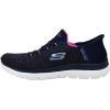 Skechers Women’s Summits Dazzling Haze Hands Free Slip In Seakers(Navy/Hot Pink)