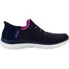 Skechers Women’s Summits Dazzling Haze Hands Free Slip In Seakers(Navy/Hot Pink)