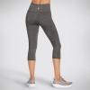 Skechers womens Go Walk High Waisted Mid Calf Legging(Heathered Gray)