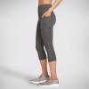 Skechers womens Go Walk High Waisted Mid Calf Legging(Heathered Gray)