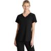 BARCO Skechers Vitality Aura Scrub Top for Women – Curved V-Neck Medical Top, 3 Pockets, 4-Way Stretch Women’s Scrub Top(Black)