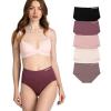 Skechers 5 Pack Womens Briefs, Seamless Underwear Panties, Ropa Sin Costuras Para Mujeres(Black/Rose/Peach/Pink/Mauve)