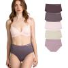 Skechers 5 Pack Womens Briefs, Seamless Underwear Panties, Ropa Sin Costuras Para Mujeres(Purple/Moon/Pink/Turtle/Dawn)
