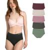 Skechers 5 Pack Womens Briefs, Seamless Underwear Panties, Ropa Sin Costuras Para Mujeres(Red/Beige/Lilas/Green/Hedge)