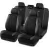 Skechers Air-Cooled Memory Foam Seat Covers,Mesh Thick Car Seat Covers,Piping Leather Car Seat Covers Front Seats,Airbag Compatible,Automotive Comfort Universal FitMost Cars,Vans,Truck,SUV,Black(Black & BLue)