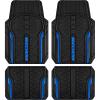Skechers Car Floor Mats,Heavy Duty Rubber Car Mats Full Set,All Weather Floor Mats,Waterproof Trim to Fit Universal Floor Liner Car Accessories,Automotive Floor Mats for Cars Trucks SUV,Blue(Blue)