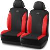 Skechers Car Seat Covers, Work Leather Seat Covers 5-Times Stronger Built-in Webbing, Oxford Fabric Front Seat Cover, Airbag Compatible, Automotive Comfort for Cars, Trucks, SUVs,Black(Black and Red)