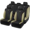 Skechers Car Seat Covers, Work Leather Seat Covers 5-Times Stronger Built-in Webbing, Oxford Fabric Front Seat Cover, Airbag Compatible, Automotive Comfort for Cars, Trucks, SUVs,Black(Black&Beige)