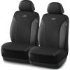 Skechers Car Seat Covers, Work Leather Seat Covers 5-Times Stronger Built-in Webbing, Oxford Fabric Front Seat Cover, Airbag Compatible, Automotive Comfort for Cars, Trucks, SUVs,Black(Black and Black)
