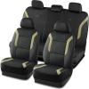 Skechers Memory Foam Car Seat Covers, Air Cool Mesh Thick Seat Covers, Car Seat Cover Full Sets, Airbag Compatible, Automotive Comfort Protection for Most Cars,Vans,Trucks, SUVs,Blue(Black&Beige)
