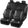 Skechers Memory Foam Car Seat Covers, Air Cool Mesh Thick Seat Covers, Car Seat Cover Full Sets, Airbag Compatible, Automotive Comfort Protection for Most Cars,Vans,Trucks, SUVs,Blue(Black&Grey)