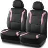 Skechers Memory Foam Car Seat Covers, Air Cool Mesh Thick Seat Covers, Car Seat Cover Full Sets, Airbag Compatible, Automotive Comfort Protection for Most Cars,Vans,Trucks, SUVs,Blue(Black and Pink)