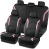 Skechers Memory Foam Car Seat Covers, Air Cool Mesh Thick Seat Covers, Car Seat Cover Full Sets, Airbag Compatible, Automotive Comfort Protection for Most Cars,Vans,Trucks, SUVs,Blue(Black&Pink)