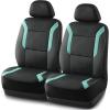 Skechers Memory Foam Car Seat Covers, Air Cool Mesh Thick Seat Covers, Car Seat Cover Full Sets, Airbag Compatible, Automotive Comfort Protection for Most Cars,Vans,Trucks, SUVs,Blue(Black and Green)
