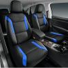 Skechers Memory Foam Car Seat Covers, Air Cool Mesh Thick Seat Covers, Car Seat Cover Full Sets, Airbag Compatible, Automotive Comfort Protection for Most Cars,Vans,Trucks, SUVs,Blue(Black and Blue)