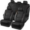 Skechers Memory Foam Car Seat Covers, Air Cool Mesh Thick Seat Covers, Car Seat Cover Full Sets, Airbag Compatible, Automotive Comfort Protection for Most Cars,Vans,Trucks, SUVs,Blue(Black&Brown)