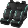 Skechers Memory Foam Car Seat Covers, Air Cool Mesh Thick Seat Covers, Car Seat Cover Full Sets, Airbag Compatible, Automotive Comfort Protection for Most Cars,Vans,Trucks, SUVs,Blue(Black&Green)