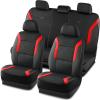 Skechers Memory Foam Car Seat Covers, Air Cool Mesh Thick Seat Covers, Car Seat Cover Full Sets, Airbag Compatible, Automotive Comfort Protection for Most Cars,Vans,Trucks, SUVs,Blue(Black&Red)