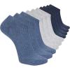 Skechers Men’s 10 Pack Cushioned Low Cut Socks(Blue Combo/Grey Heather)
