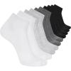 Skechers Men’s 10 Pack Cushioned Quarter Crew Socks(White/Steel Gray/Black)