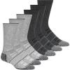 Skechers Men’s 6 Pack Work Crew Socks(Grey Heather/Steel Grey)