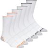 Skechers Men’s 6 Pack Work Crew Socks(White)