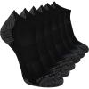 Skechers Men’s 6-Pack Half Terry Performance Low Cut Socks, Breathable & Cushioned Footbed(Black)