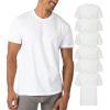 Skechers Men’s Classic Fit Crew Neck Undershirt, Tag Free T-Shirts, Lightweight Camisetas, Moisture-Wicking 6 Pack(White)