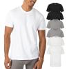 Skechers Men’s Classic Fit Crew Neck Undershirt, Tag Free T-Shirts, Lightweight Camisetas, Moisture-Wicking 6 Pack(White/Grey/Black)