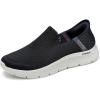 Skechers Men’s Gowalk Flex Hands Free Slip-ins Athletic Slip-on Casual Walking Shoes Sneaker(Black/Grey)