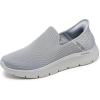 Skechers Men’s Gowalk Flex Hands Free Slip-ins Athletic Slip-on Casual Walking Shoes Sneaker(Light Gray)
