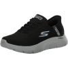 Skechers Men’s Hands Free Slip-Ins: Go Walk Flex Hands Up Sneaker(Black/Grey)