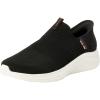 Skechers Men’s Ultra Flex 3.0 Smooth Step Hands Free Slip-In Shoes(Black Knit Red Trim)