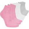 Skechers Women’s 10-Pack Half Terry Classic Quarter Crew Socks, Comfort-Fit & Cushioned Footbed(Pink Heather Multi)